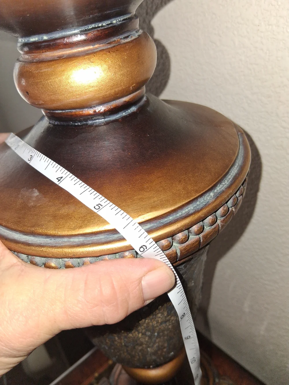 Antique-Style Gold and Bronze Decorative Urn Accent Statement Piece Easel Decor